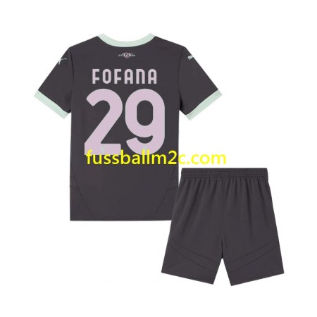 Fußballtrikots AC Mailand Fofana 29 Kinder Ausweich Trikotsatz 2024-2025 Fußballtrikots AC Mailand Fofana 29 Kinder Ausweich Trikotsatz 2024-2025